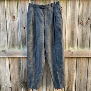 Vintage Gray Wool Plaid Trousers